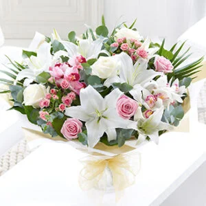 Orchid, Lily and Rose Hand-tied