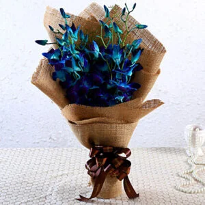 Blue Orchids Beautifully Tied Bunch