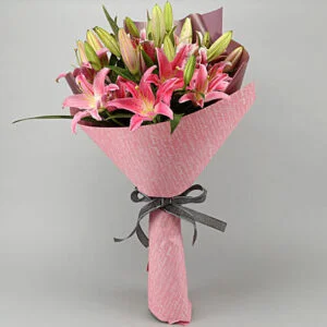 Pink Oriental Lily Bunch