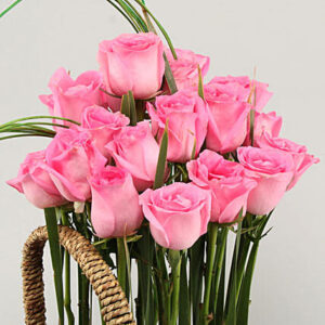 Roses & Lilies Handle Basket